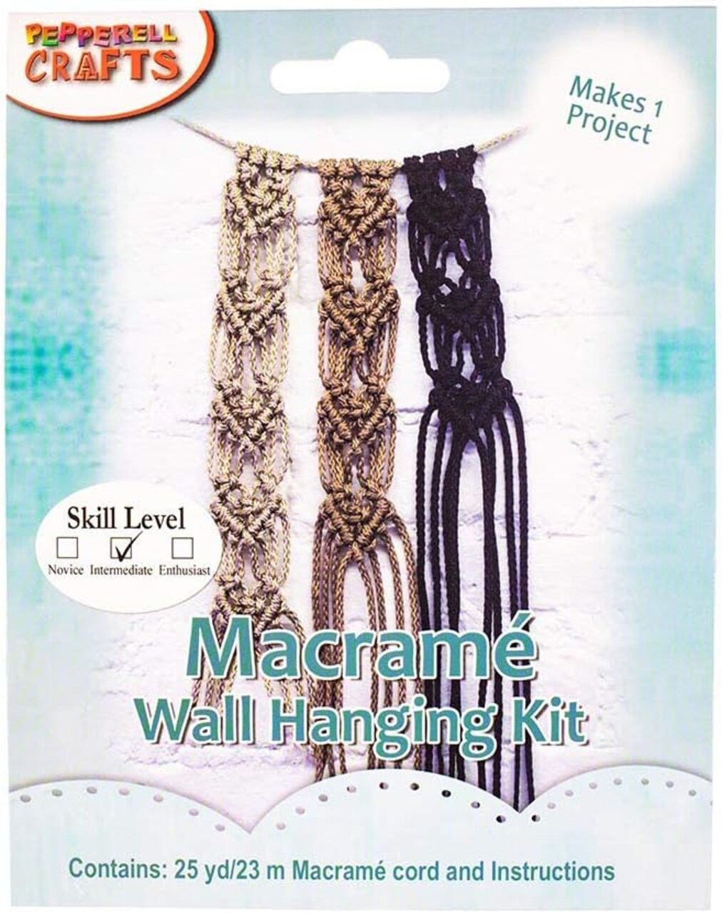 Macramé Hearts Wall Hanging Crafting Kit – Includes Materials and Instructions